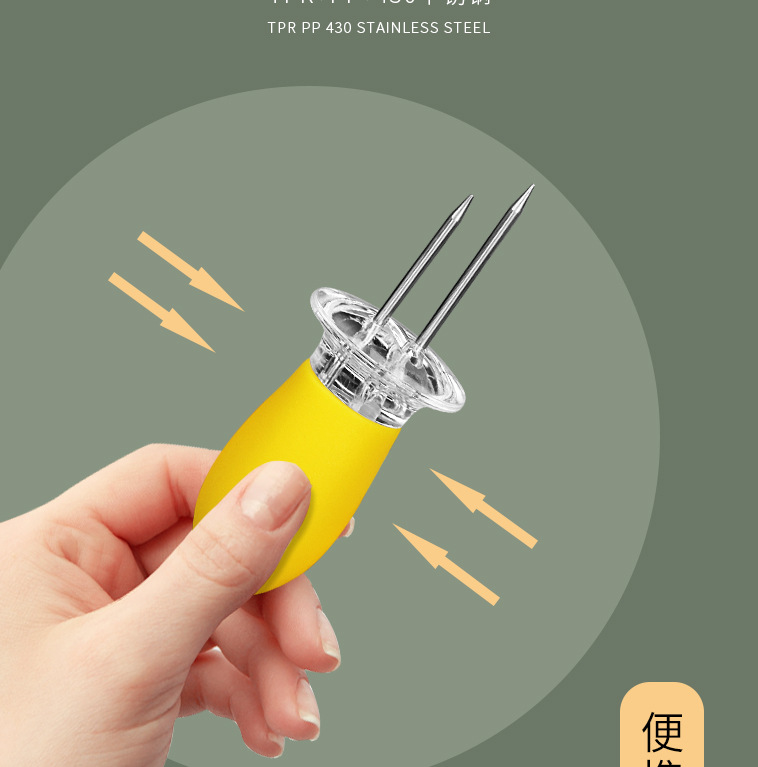 Stainless steel corn pins, BBQ corn sticks, barbecue forks, fruit forks, kitchen small tools in stock pic 18