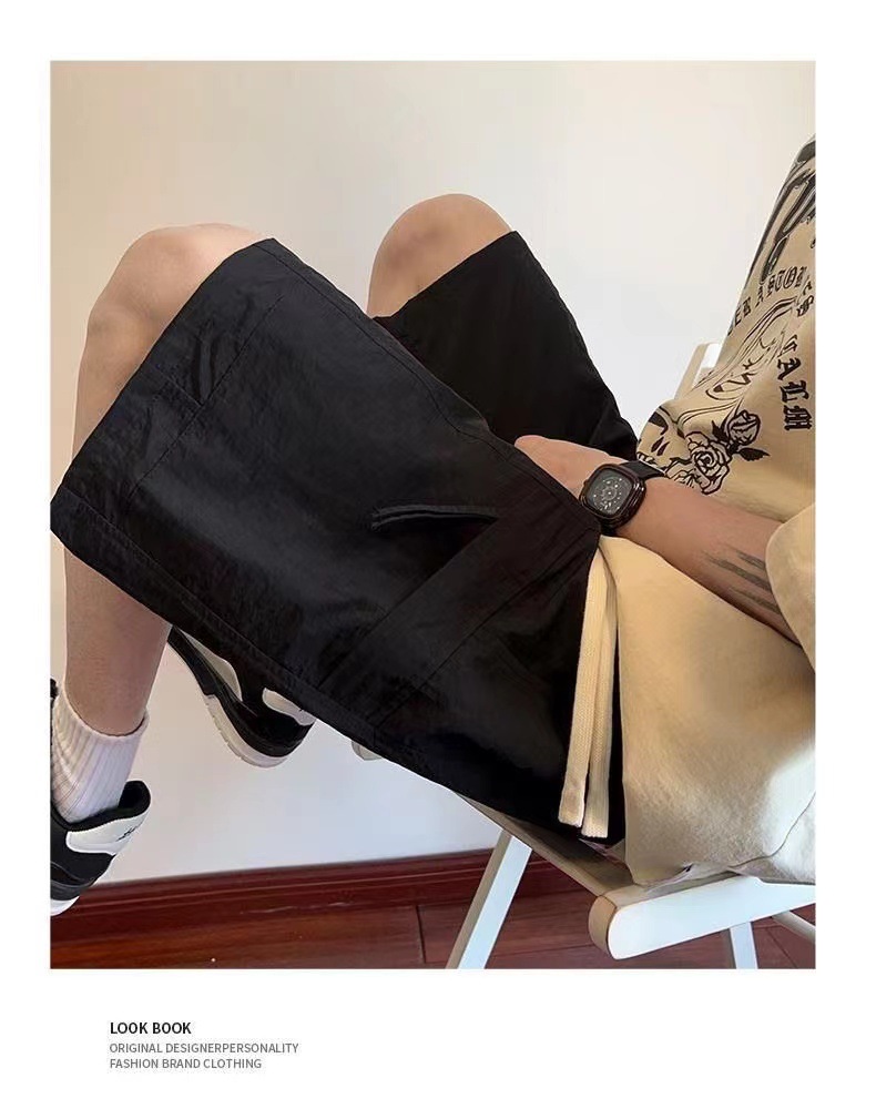 潮牌工装短裤男士夏季薄款2025新款运动裤外穿冰丝百搭五分休闲裤详情13