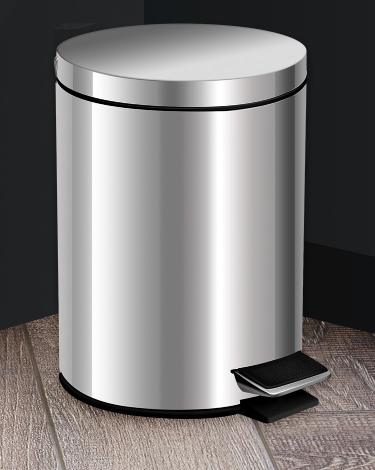 家用不锈钢脚踏式垃圾桶 厨房卫生间客厅适用 带盖设计 脚踩开启方便卫生详情3
