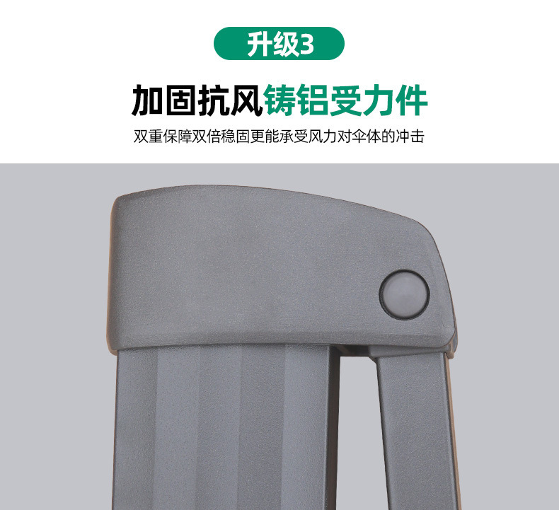 现货黑金钢遮阳伞户外四角伞室外阳篷防风太阳能LED圆形罗马伞详情13