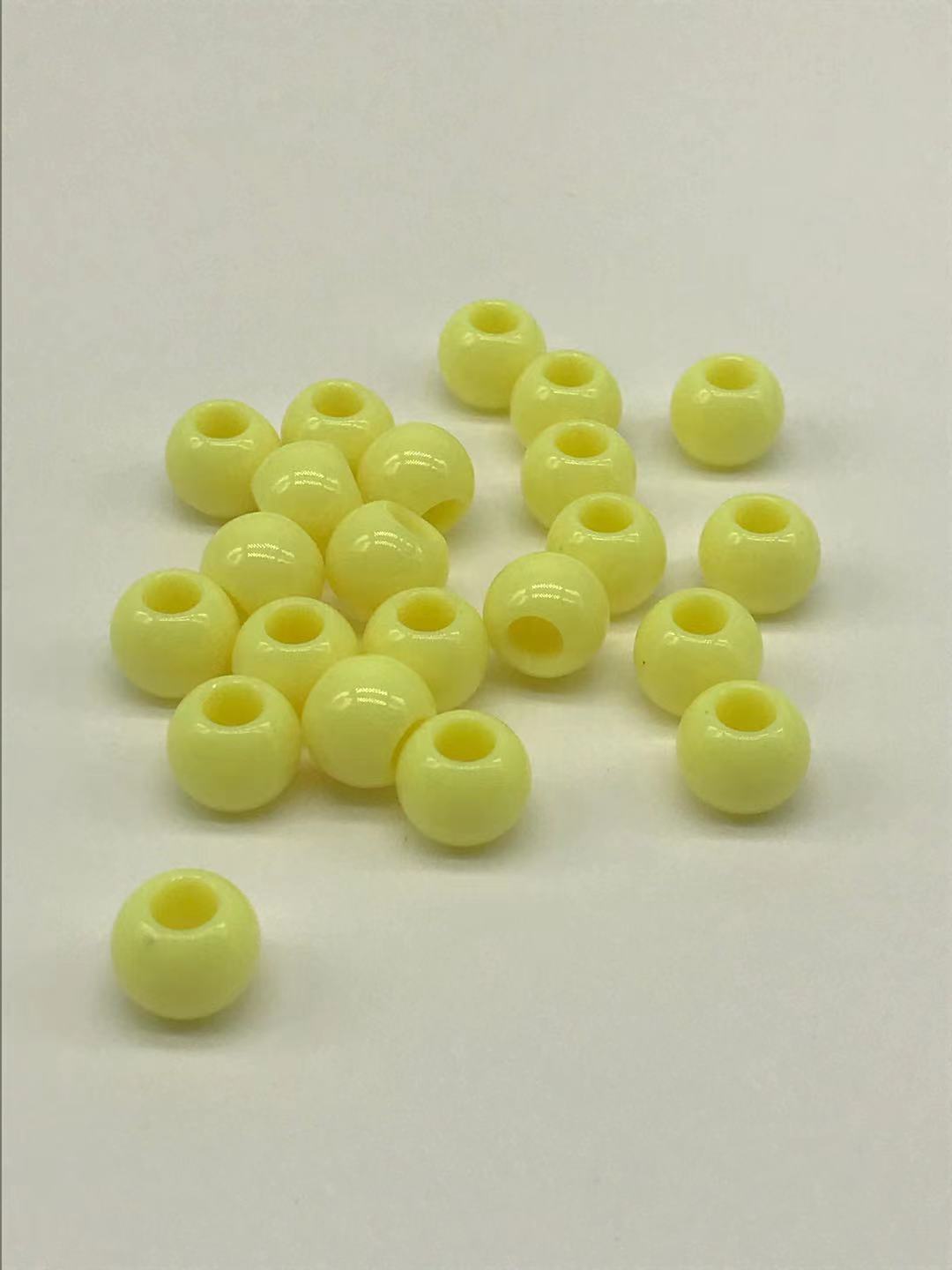 Large-hole round beads solid color spring color 10mm acrylic beads for children DIY handcrafted bead material, hole diameter 4.4mm pic 9
