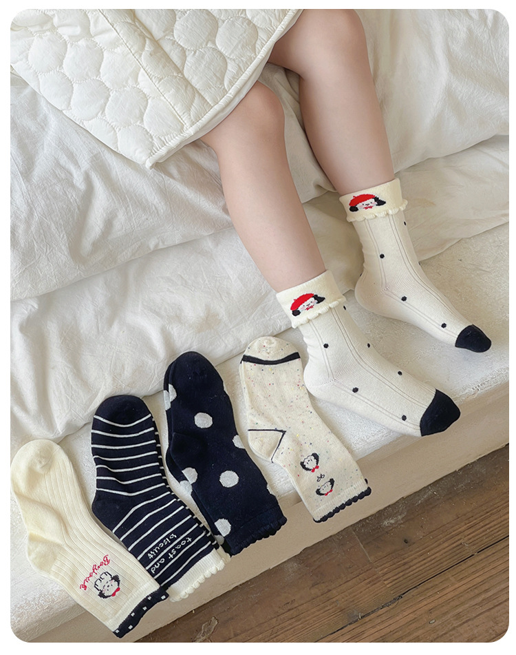 2025秋冬儿童袜子甜美双纱中筒无骨可爱小狗女童春秋季A类舒适透气详情23