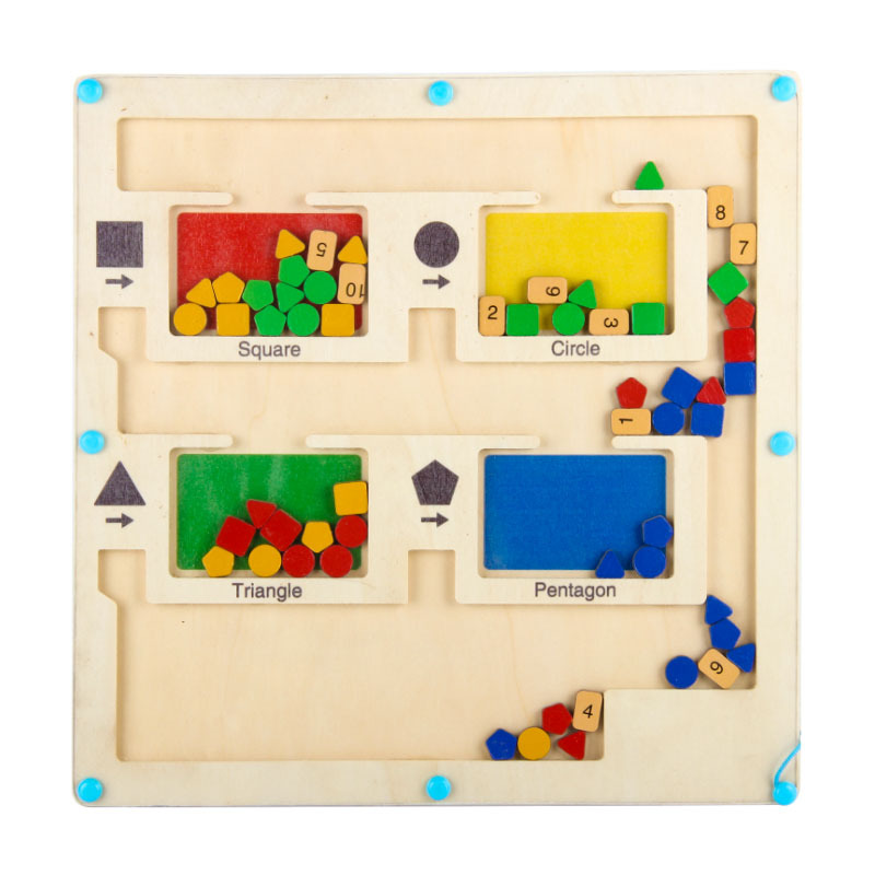 Baby magnetic color classification, positioning, counting board, pen movement maze, math enlightenment, cognitive matching, wooden toys pic 79
