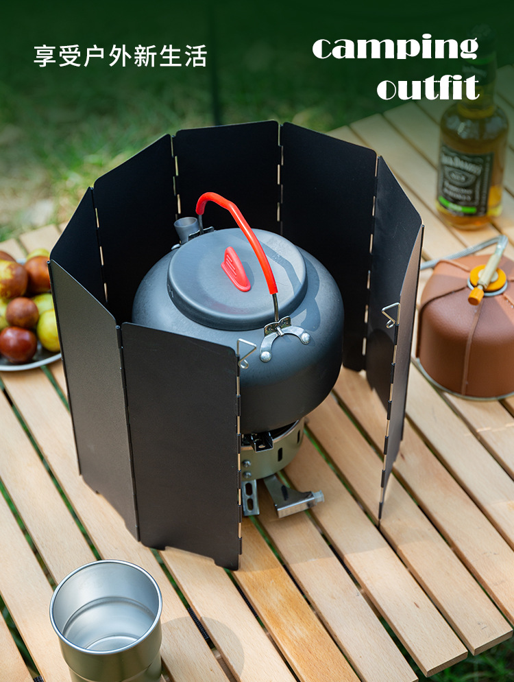 Outdoor gas stove wind shield, burner head wind shield, camping fence, gas wind shield, foldable portable wind shield pic 17