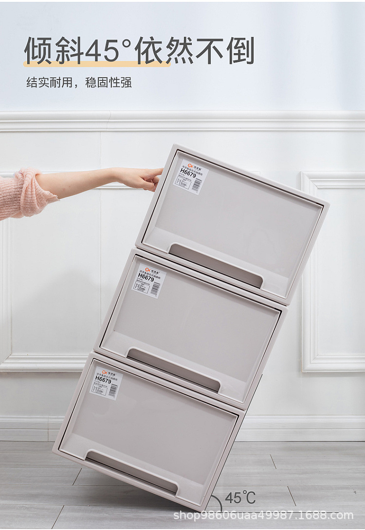 Wholesale thickened drawer storage cabinets, drawer-type storage and organization boxes, household clothing storage boxes, transparent shoe boxes pic 7