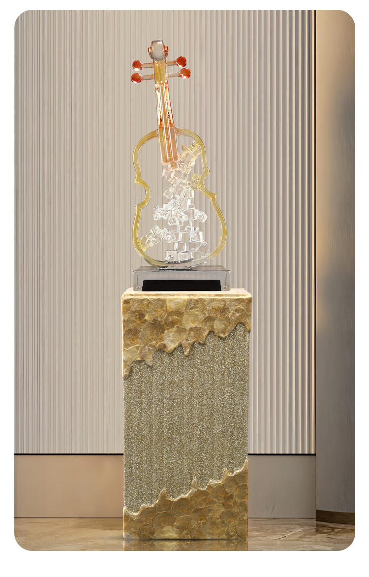 2025 Art violin ornaments, high-end living room floor, light luxury, high-end entrance, TV cabinet, wine cabinet, model room, soft decoration, resin handicrafts, Indian resin handicrafts, ornaments, micro-landscape, shell resin pic 11