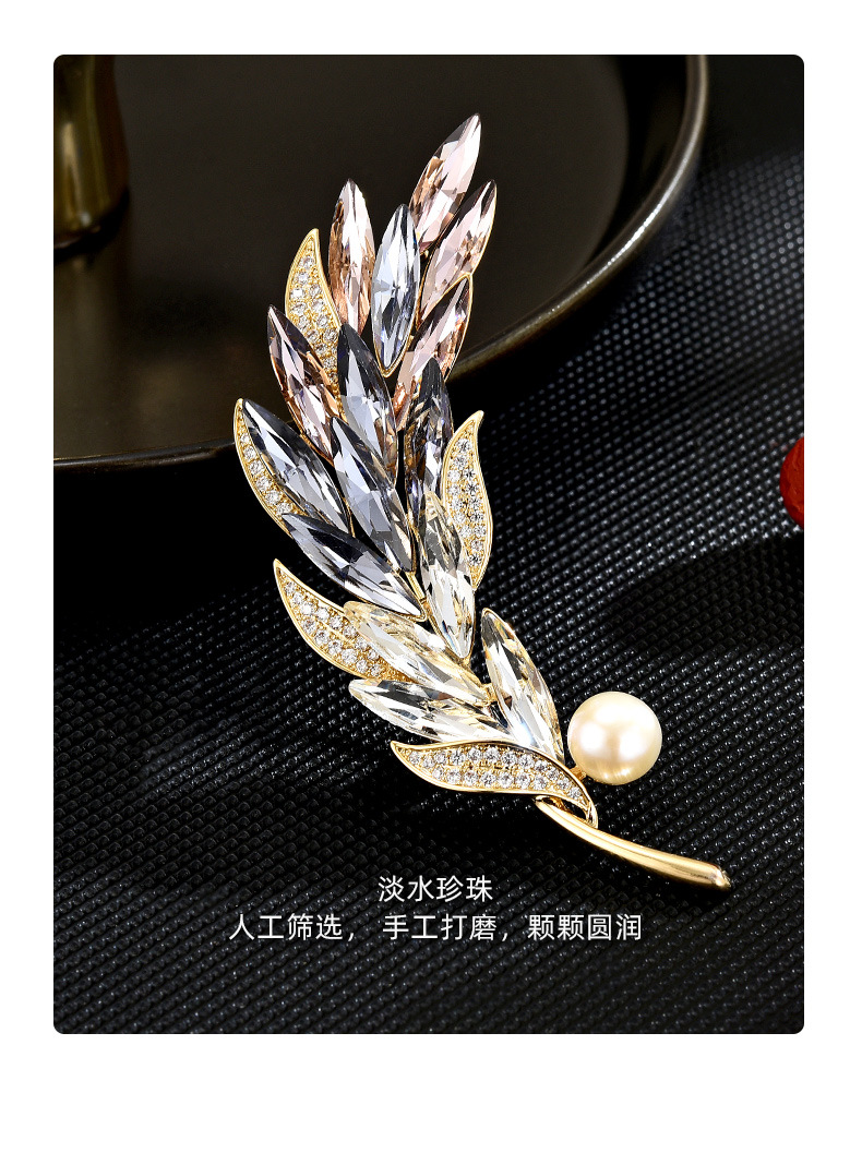 韩系时尚麦穗胸针高级感西服外套装饰品气质女士大衣精致别针新款详情14