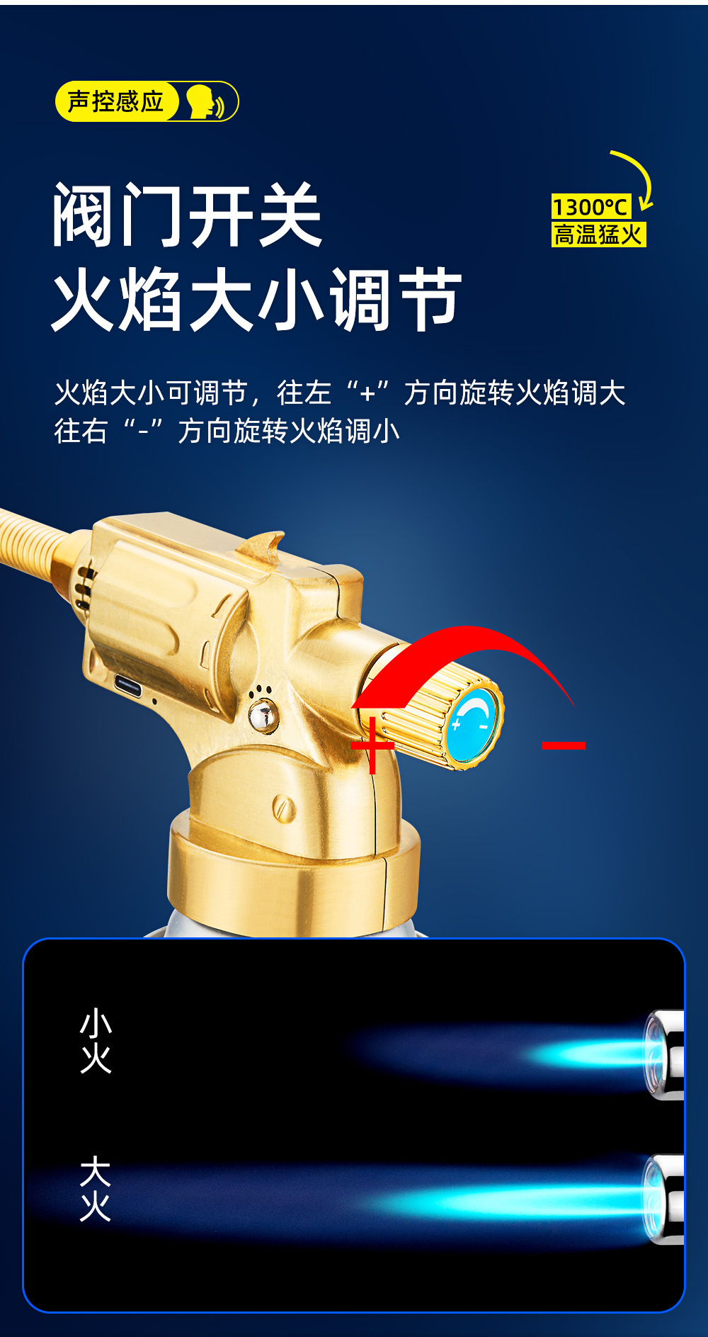 Wholesale of the new SF-258 voice-controlled card-type handheld high-temperature gold melting gun gas tank igniter pic 13