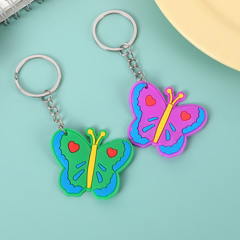 跨境热卖蝴蝶软胶钥匙扣儿童钥匙扣幼儿园小学生开学日分享详情3