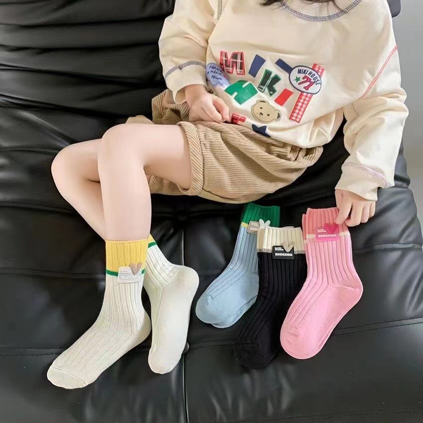 新款严选新年儿童袜子多巴胺女童中大童韩版中筒袜宝宝袜童袜批发详情2