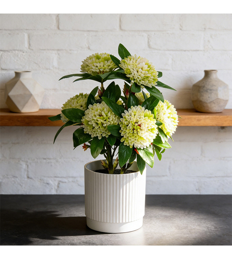 Artificial flower potted plants, green Kona, camellia, artificial flowers, osmanthus leaves, hydrangea, dining room, living room, table decoration, plant ornaments pic 6