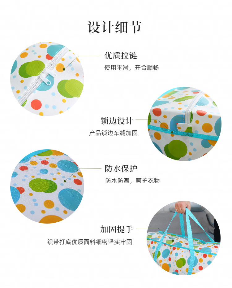 源头工厂批发加厚特大搬家袋收纳袋环保家用无纺布袋学生行李袋收纳袋被子防尘袋详情7