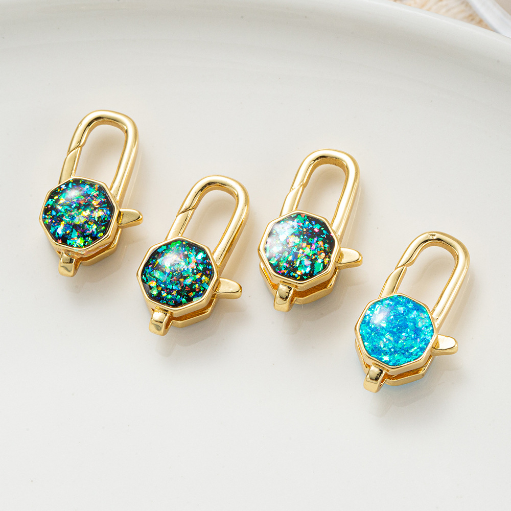 diy copper plated 18k real gold double-ring pearl string necklace clasp, jewelry, handcrafted bead necklace accessory pic 24