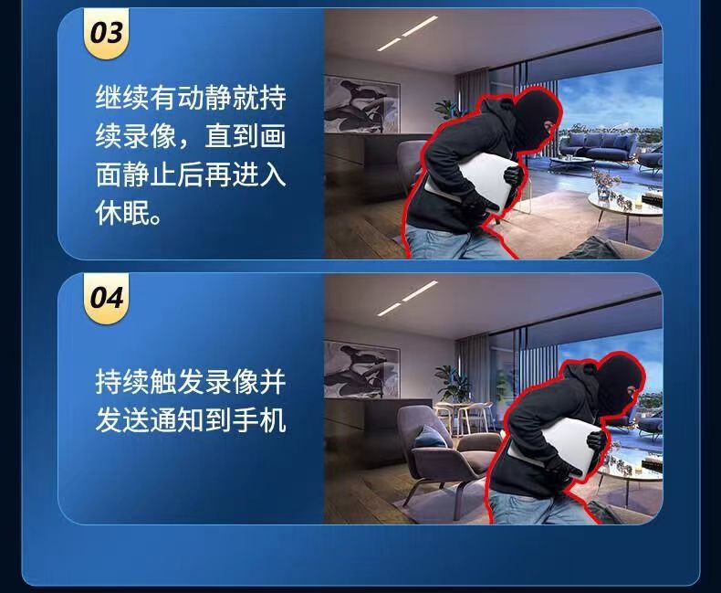 A9欧美4g摄像头超清全景无线监控远程家用长续航免插电WiFi摄像机详情5