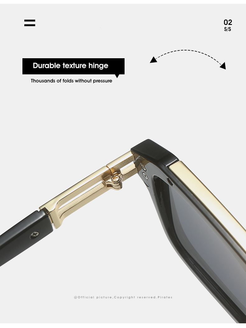 2023新款复古双梁太阳镜男款 欧美时尚方框百搭金属潮流墨镜女款UV400防紫外线跨境热销太阳镜详情14