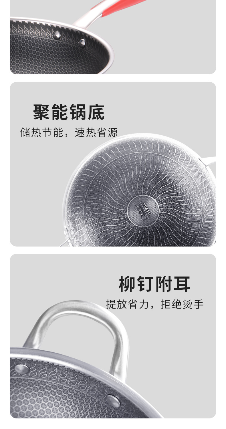 304 stainless steel double-sided honeycomb non-stick cookware for home use, including fried eggs, flat pancakes and steaks, one piece consignment pic 18