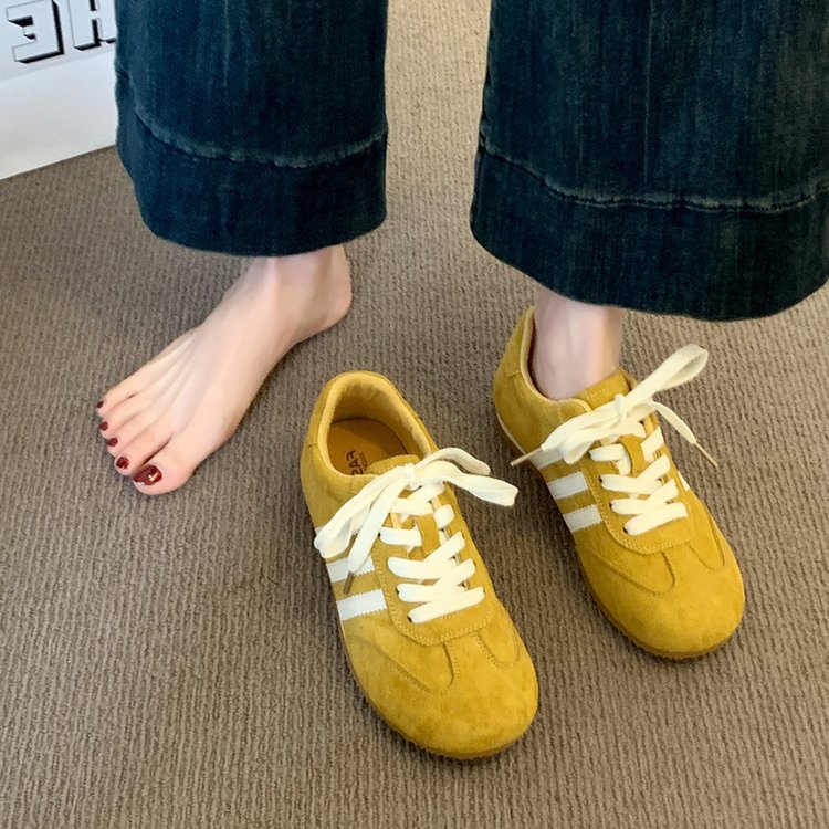 复古红色德训鞋女款小白鞋2025新款休闲板鞋运动厚底阿甘鞋详情14