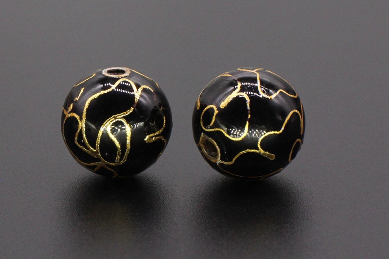 Traditional copper-based cloisonne enamel jewelry accessory beads, cloisonne multi-specification polished round beads pic 27
