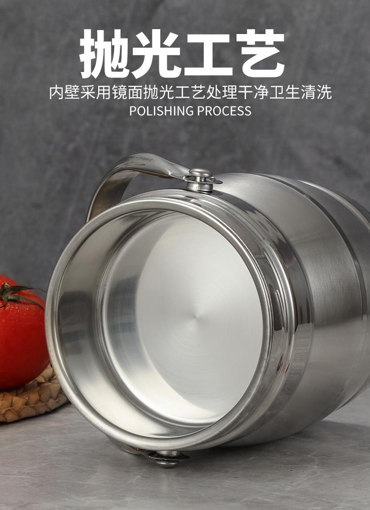 加厚不锈钢双层保温提锅上班族学生便当盒大容量三层真空饭桶饭篮详情9