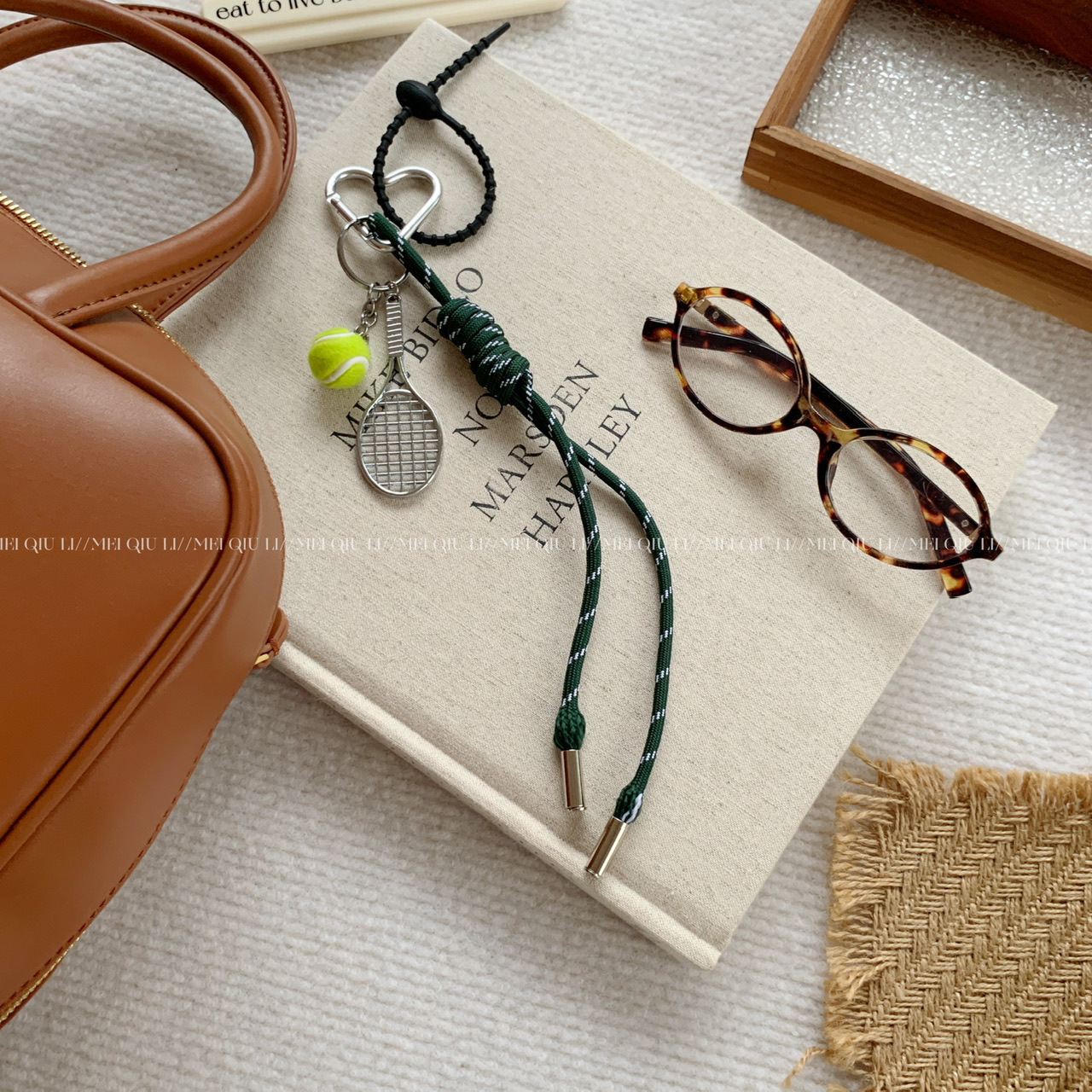 This is the same style baseball bag woven rope pendant as the Instagram blogger, featuring a high-end MIU series bag hanging rope and keychain decoration pic 17