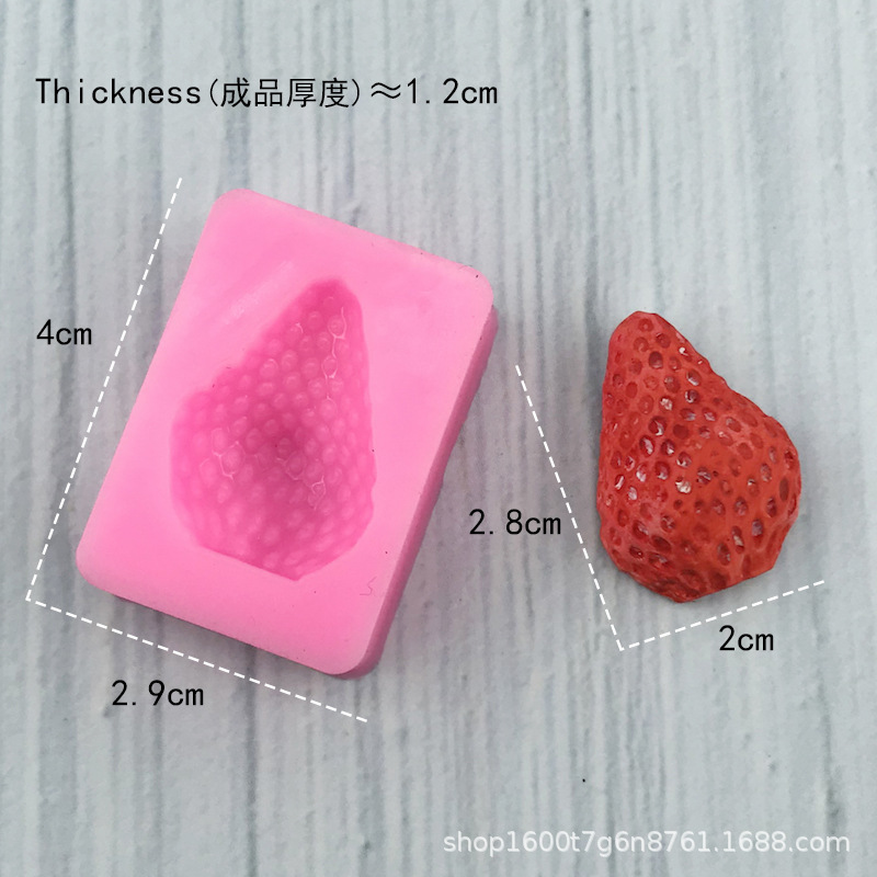 Small strawberry chocolate fondant mold, fruit mousse pudding mold, scented candle, gypsum resin, handmade soap mold pic 3