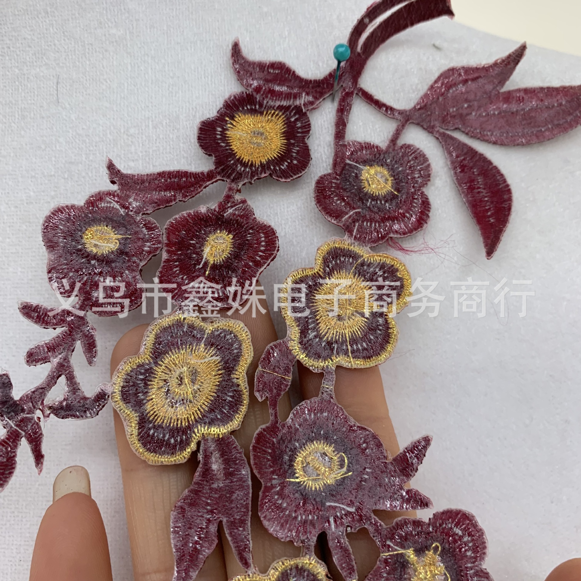 Plum blossom cloth pasted stage hot stamping performance embroidery pasting ethnic hot stamping pic 5