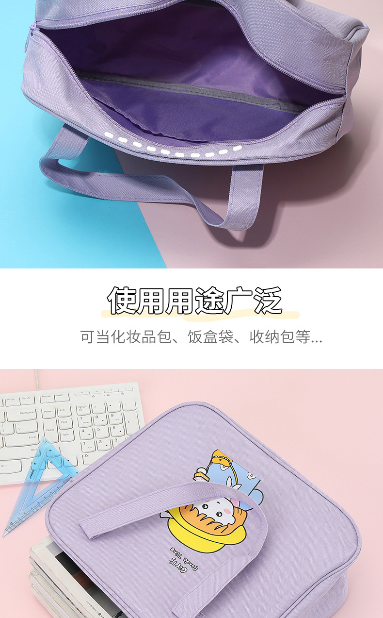 日韩卡通大号便当包可爱ins风野餐保温包学生手提便当袋饭袋详情5