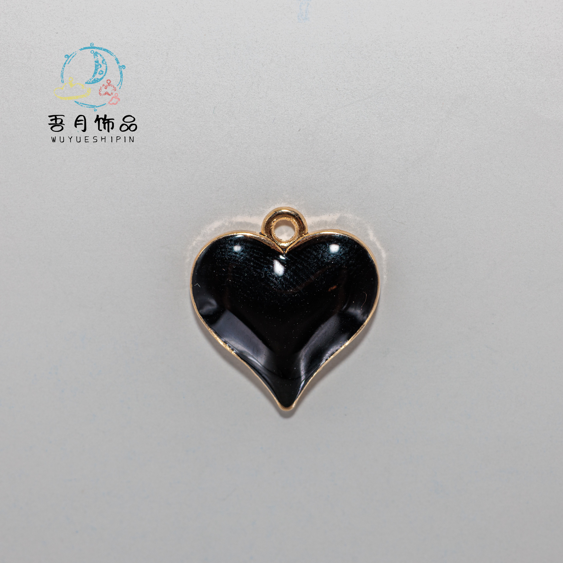 Heart-shaped necklaces, earrings, earrings, alloy oil-dripping jewelry accessories, diy material accessories, wholesale in Yiwu pic 3