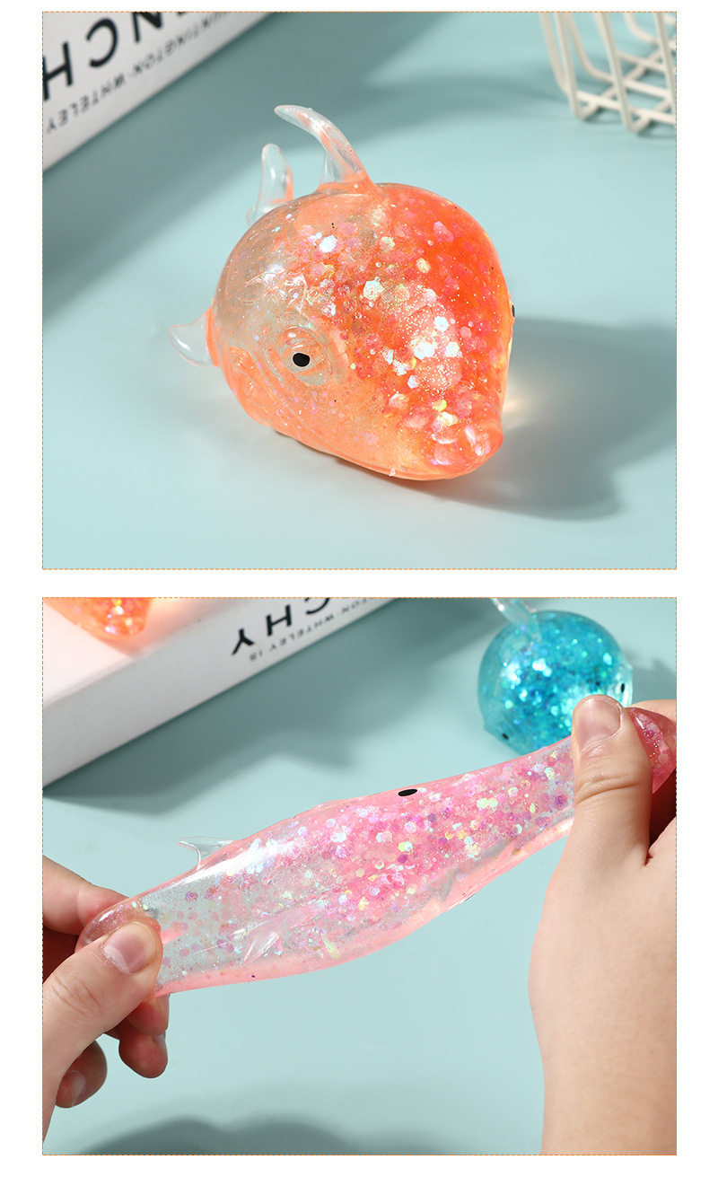 超萌亮闪海洋动物麦芽糖鲨鱼儿童玩具捏捏乐可爱慢回弹解压玩具详情12