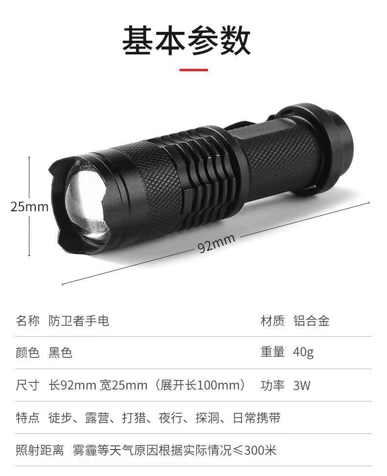 Factory wholesale function anti-aluminum alloy dimming mini USB rechargeable flashlight COB strong light outdoor lighting pic 1