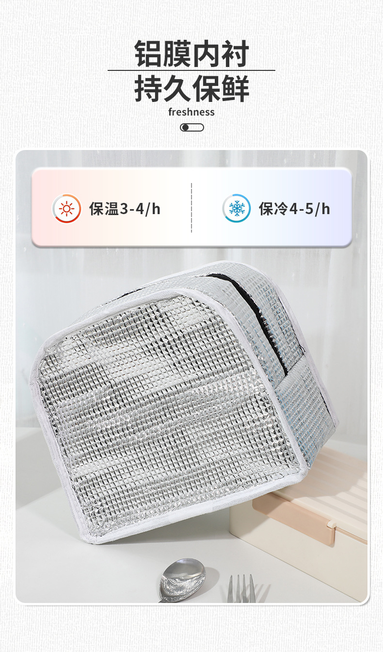 Cationic Bear logo bento Bag, student bento bag, lunch bag for working adults, cold and fresh-keeping portable insulated bag pic 8