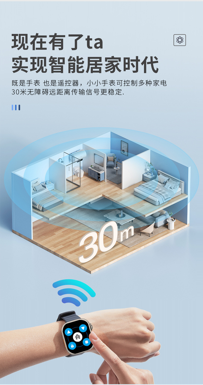 华强北智能电动车遥控拷贝钥匙手表健康心率监测远程控制防水手表详情6