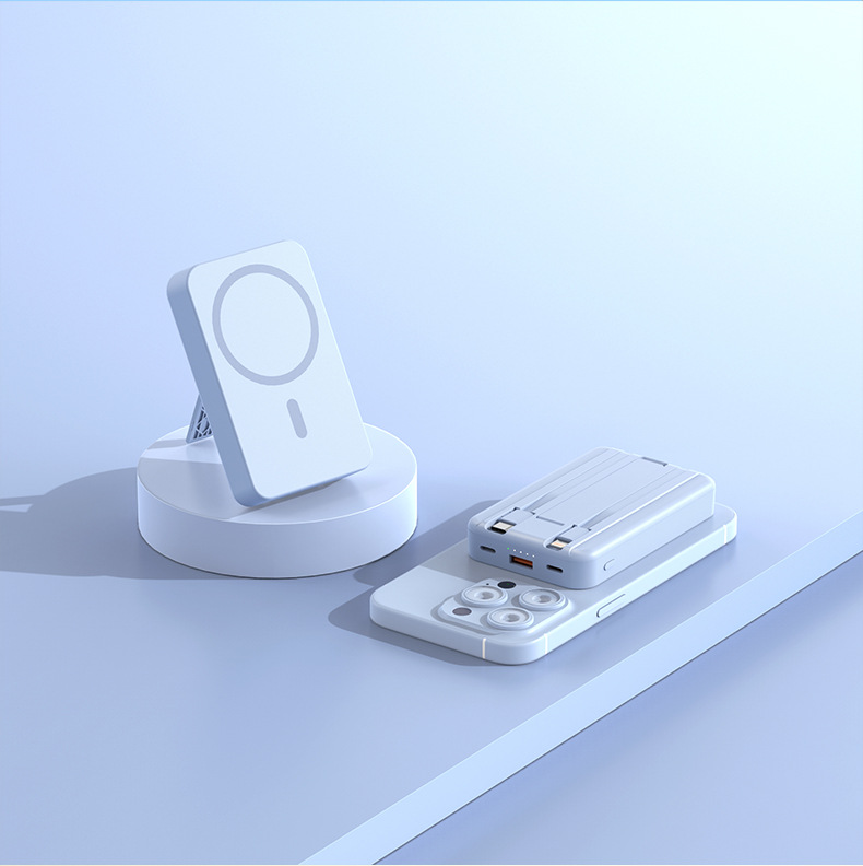 Cross-border best-selling magnetic power bank with built-in wireless charging cable magsafe mini shared fast charging mobile power bank pic 22