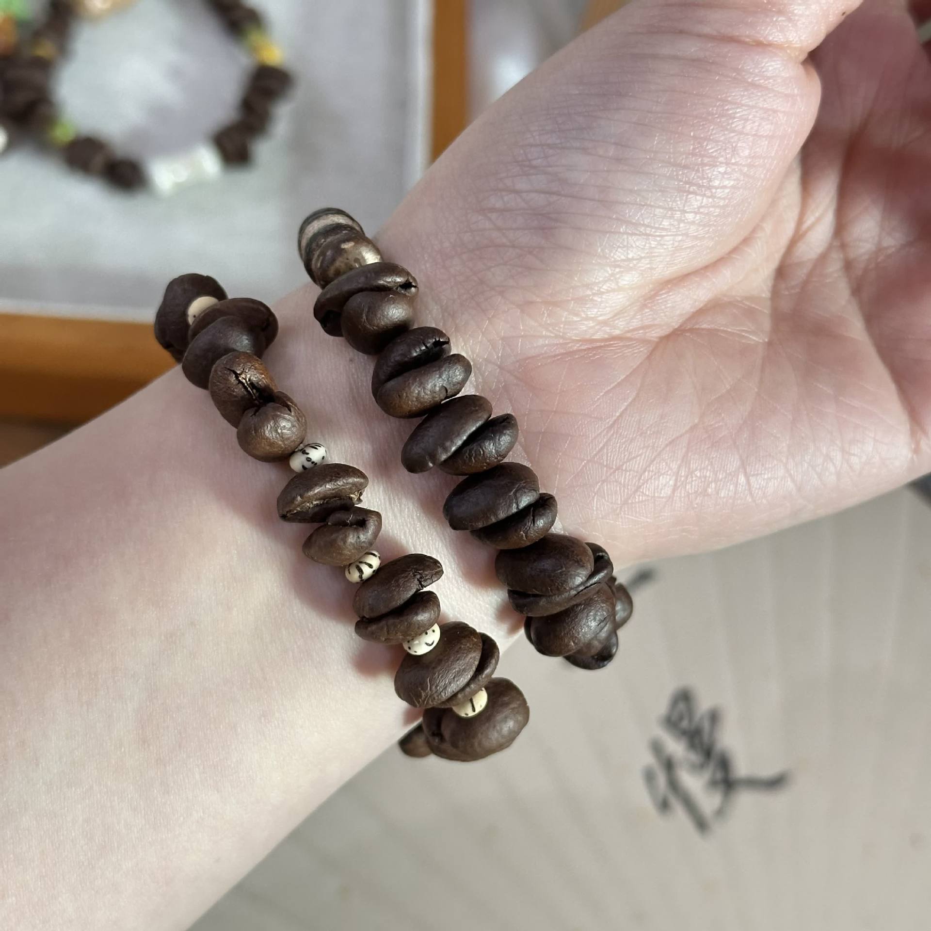 趣味咖啡豆猫爪串珠手链新中式设计感手作葫芦梅花手串百搭手链详情15