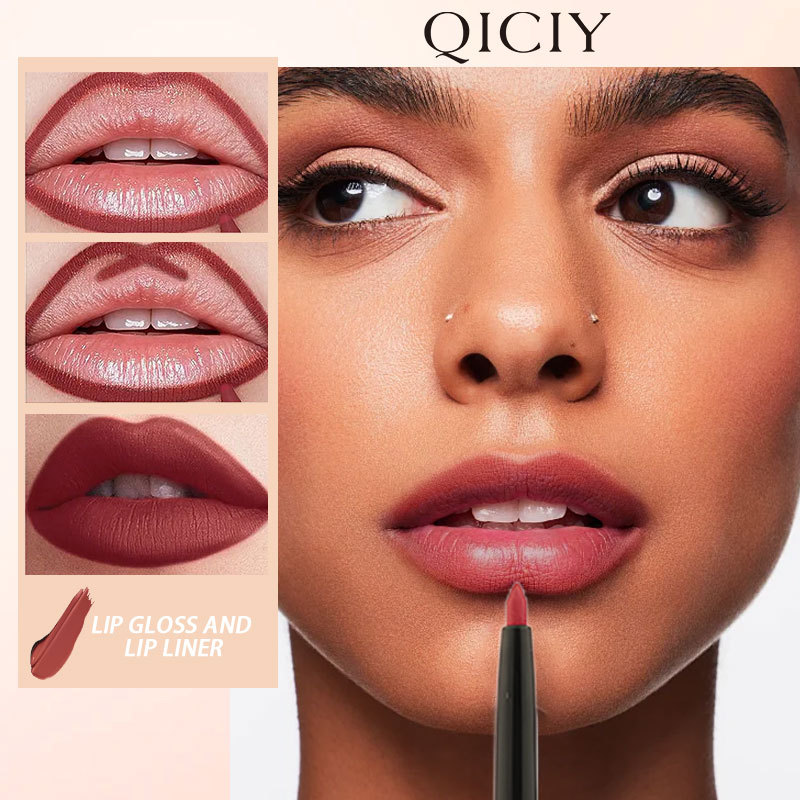 【跨境专供】QICIY6色雾面唇线笔唇彩套盒不沾杯不易掉色唇彩批发详情6