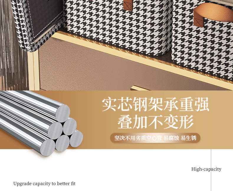 Thousand-bird grid clothes and trousers storage box, household foldable bedroom wardrobe organization and storage box, covered storage basket pic 12