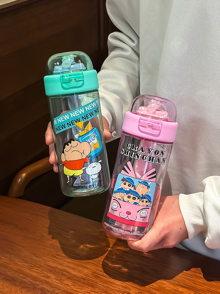 蜡笔小新tritan水杯女生2025新款夏天搅拌杯学生上学专用杯子防摔详情1