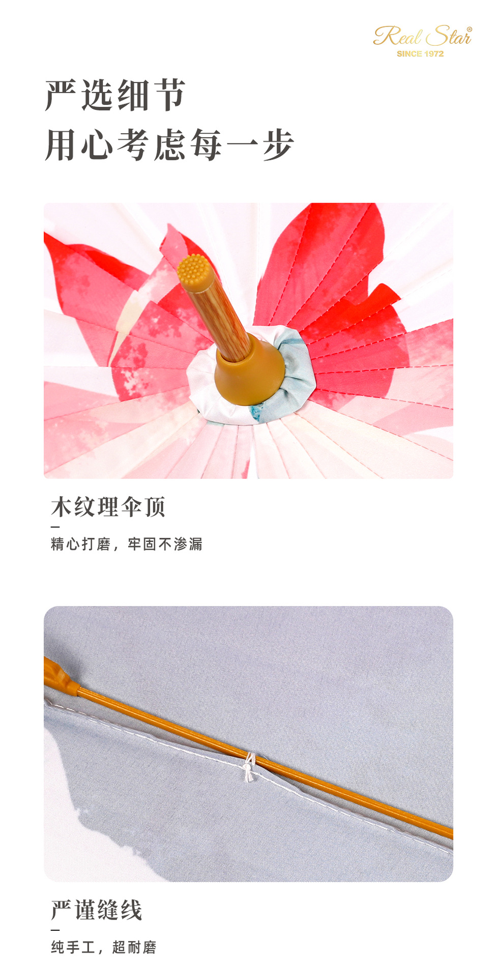国风仿油纸伞水墨画布伞防雨搭配汉服装饰道具荷花芙蕖详情12