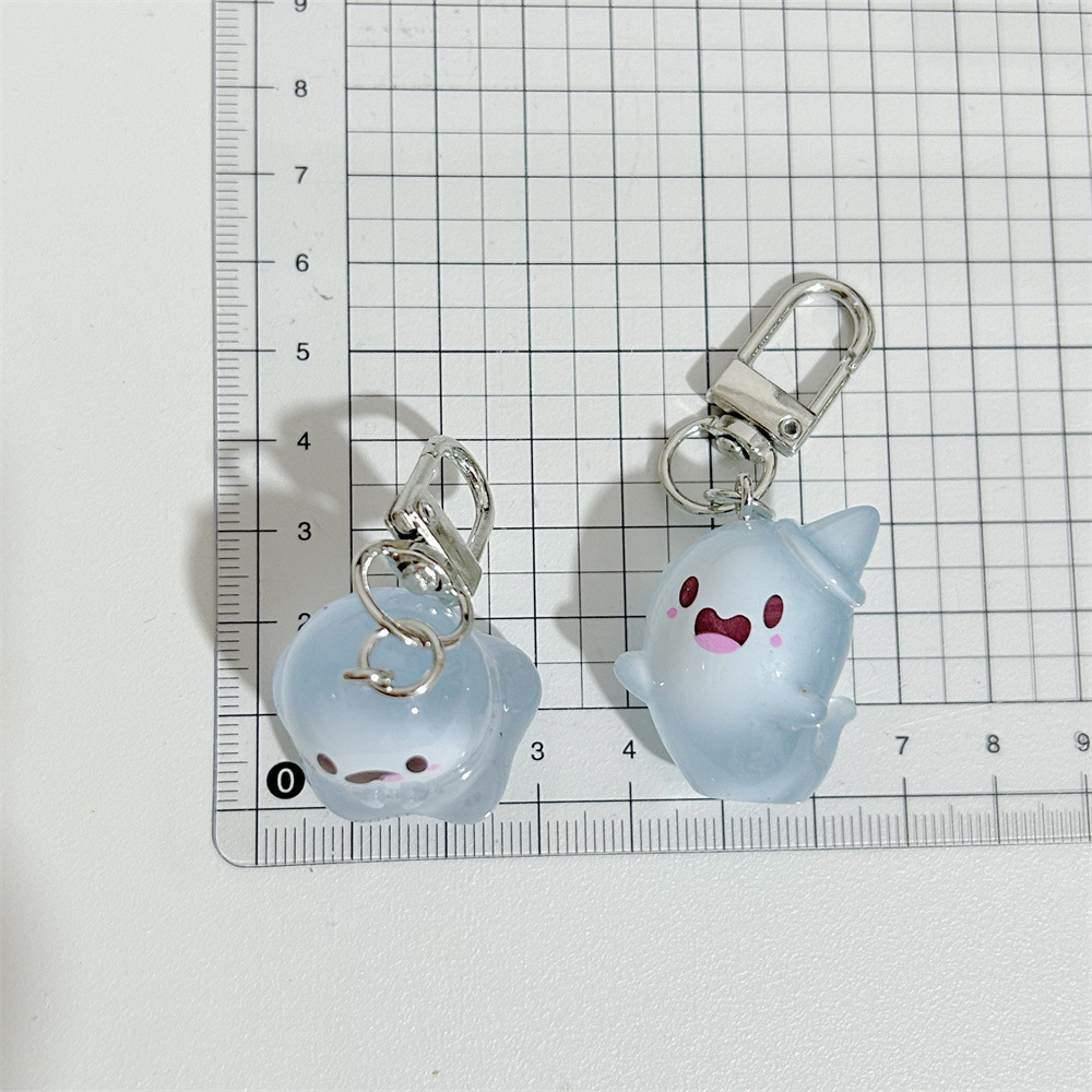 Creative and cute glow-in-the-dark little ghost keychains, funny three-dimensional Halloween dolls, schoolbags, pendants, and ins accessories pic 2