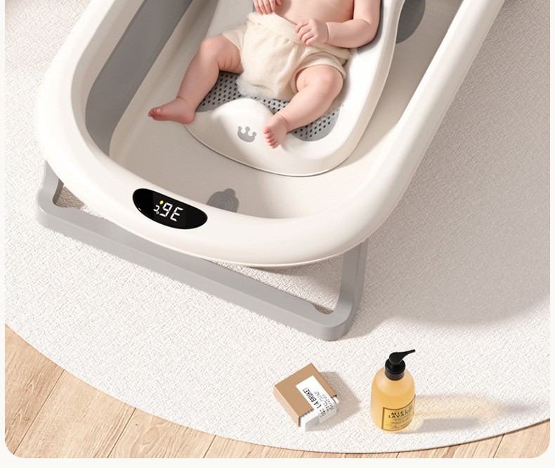 Xiaomuma baby bath tub, baby bath tub, foldable, sitting and lying, large household bath tub, one-piece delivery pic 11
