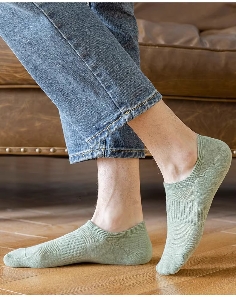 纯棉袜子男浅口船袜夏季薄款棉袜低帮硅胶防滑隐形袜男士短袜批发详情13