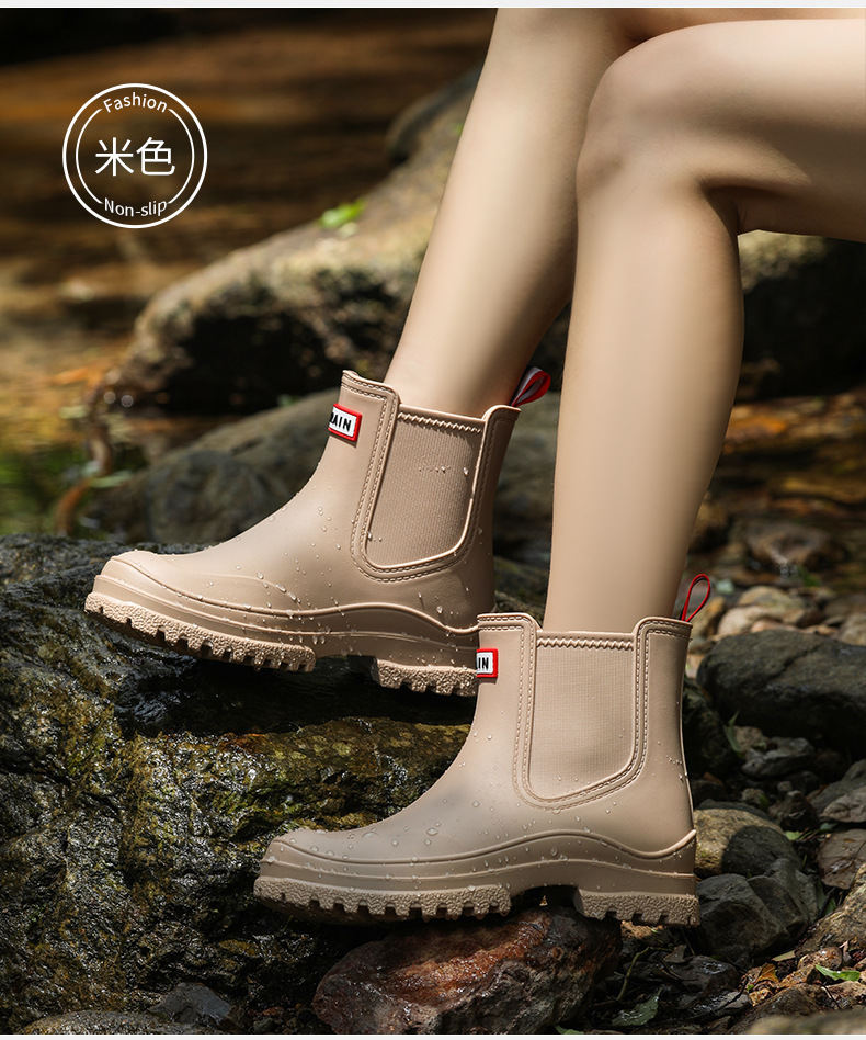 雨中秀时尚女款雨鞋防水防滑加厚耐磨硅胶雨鞋女款外穿防滑批发详情11