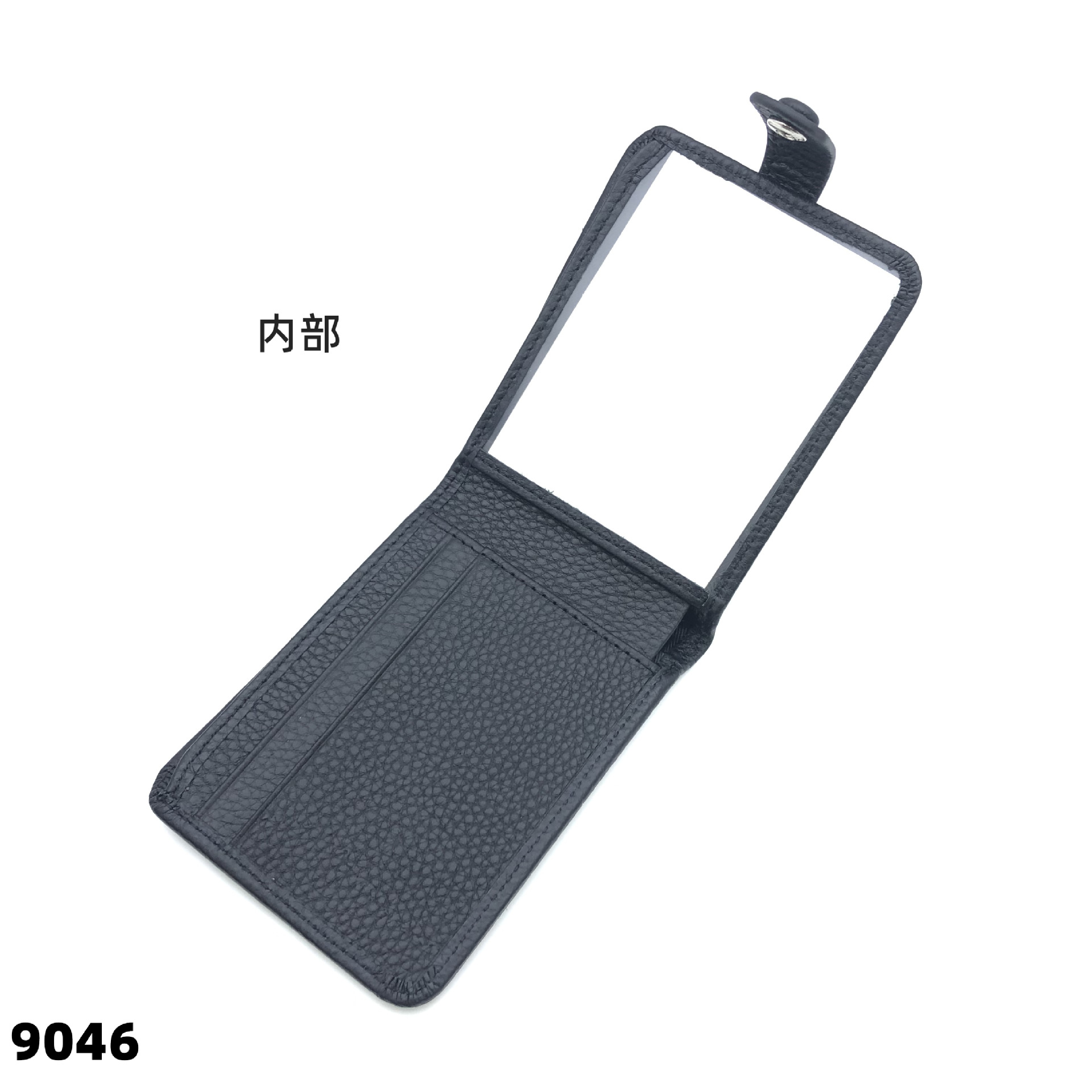 简薄钱夹头层牛皮荔枝纹镜窗暗扣小钱包横款证件包外贸款男女钱包详情3