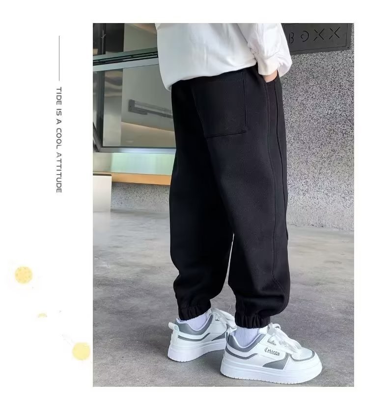 男童加绒裤子秋冬款2023新款儿童秋装运动长裤中大童休闲炸街卫裤详情14