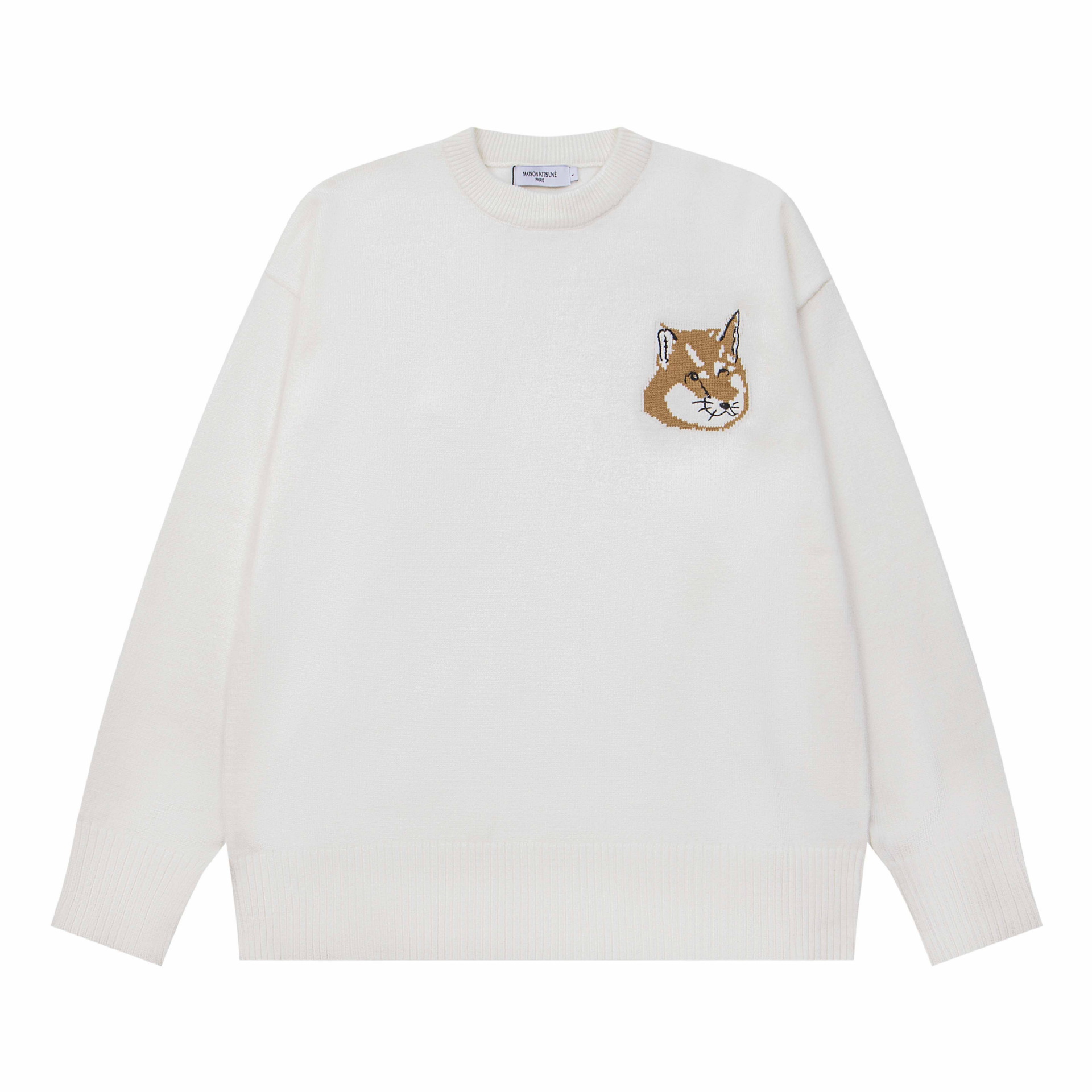 高版本restandrecreatio狐狸经典款胸前徽章刺绣条纹针织开衫毛衣详情17