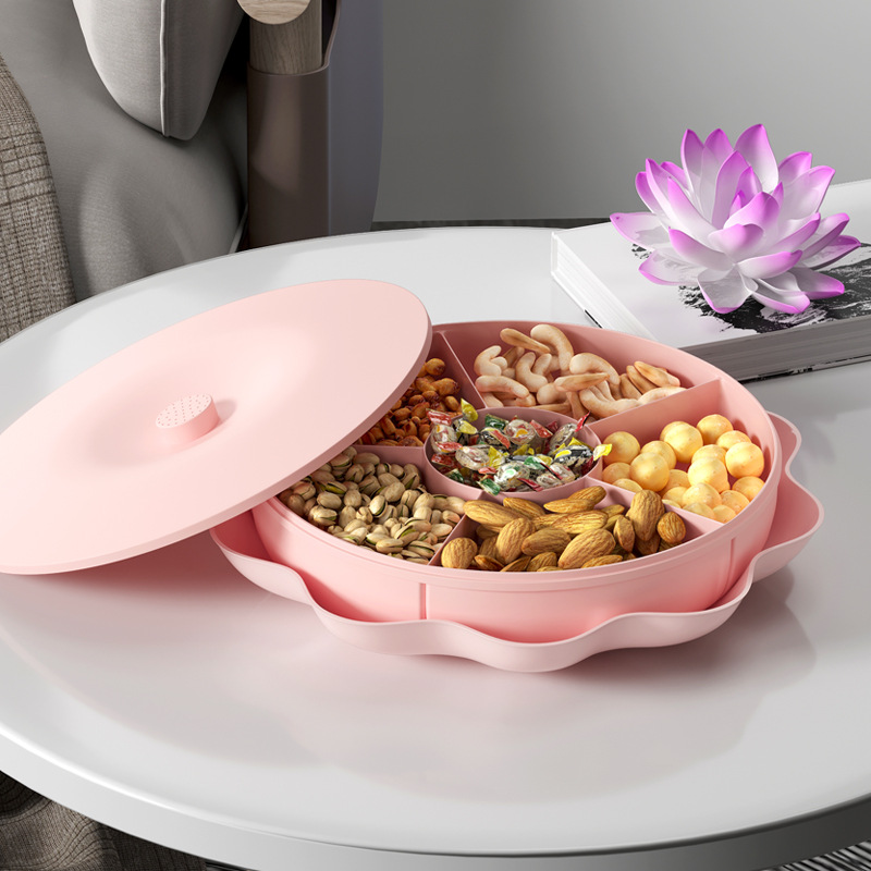 年货批发果盘托盘塑料分格零食坚果盘客厅茶几水果糕点糖果盘创意详情16