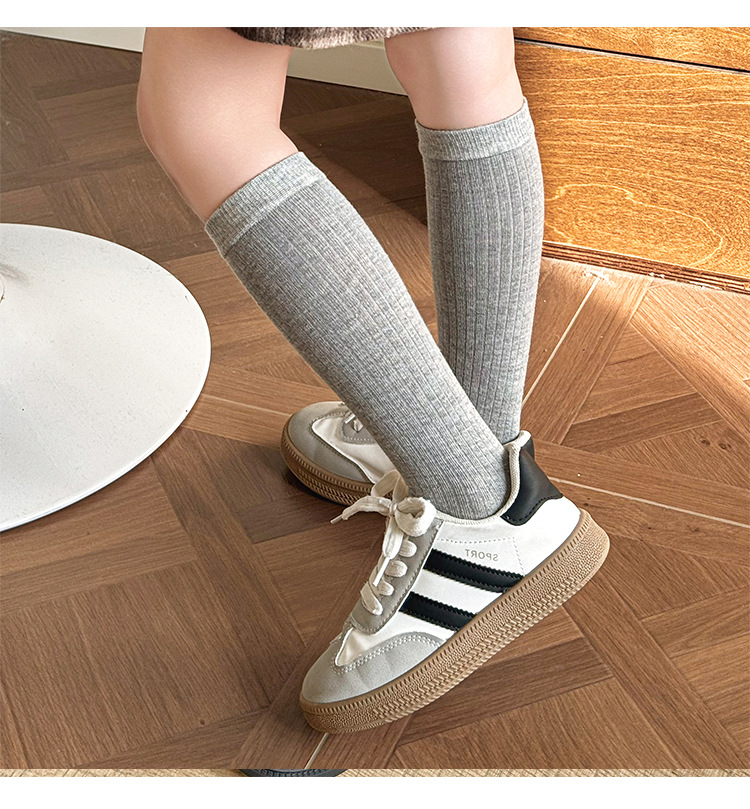 新款秋冬女童小腿袜无骨中筒袜精梳棉春秋儿童袜子长筒袜韩版纯色详情12