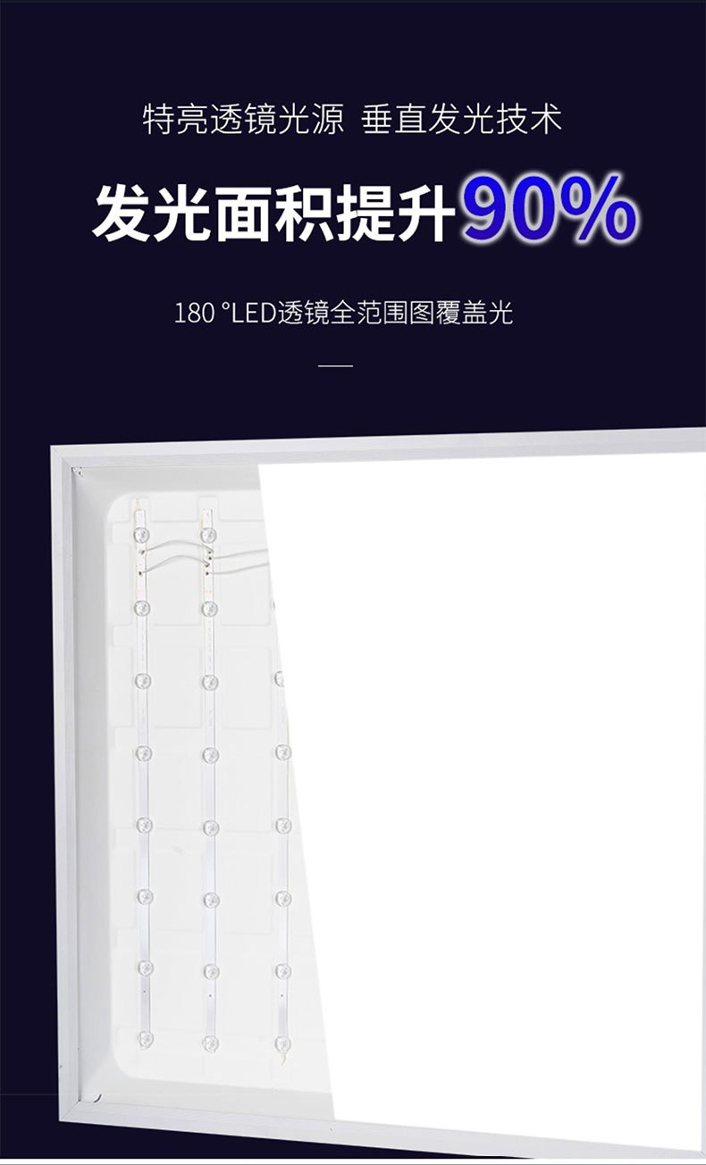 Integrated ceiling light, led embedded 30x30 flat panel light, kitchen, bathroom, bathroom ceiling aluminum panel ceiling light pic 5