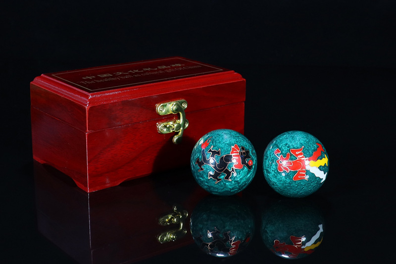 Cross-border foreign trade Beijing Jingtai LAN handball craft gifts, cloisonne enamel low-temperature hand-rotating ringtone massage fitness balls pic 30