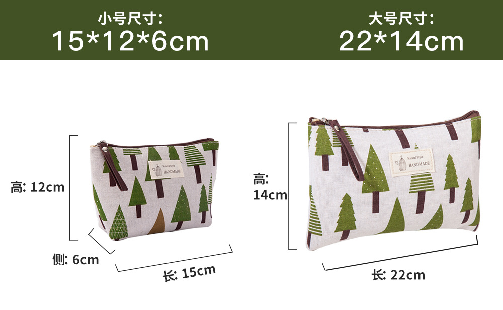 布艺拉链零钱包化妆品收纳包 多功能帆布卡包钥匙包手机包洗漱包详情1